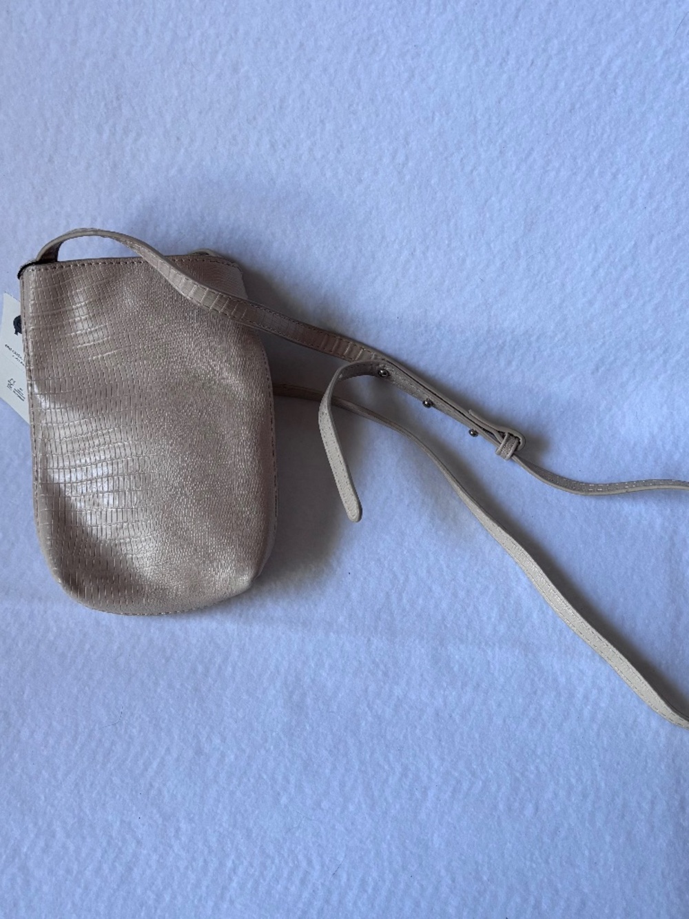 Rubi Cotton On Croc Phone Crossbody Sling Pouch Bag Nude Beige NWT